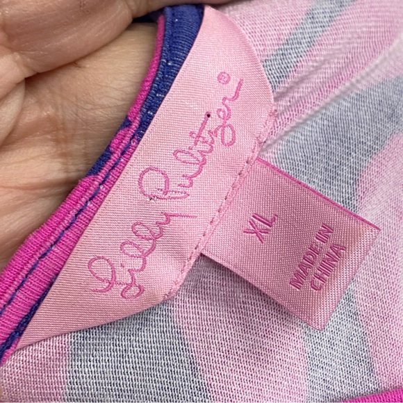 Lilly Pulitzer Maxi Dress Women’s XL Pink Blue Long Sleeve - Picture 8 of 10